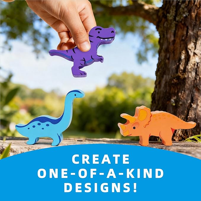 LiKee Wooden Stacking Dinosaur Toys for Kids 3-5 Montessori Toys for 3 4 5 6 7 8 Year Old Boys Girls Christmas Birthday Gifts for Kid Ages 4-8 Balance Competition Game for Family Stocking Stuffers