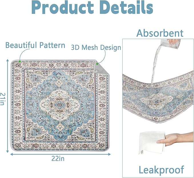 FUMMI 4 Pack Reusable Waterproof Incontinence Bed & Chair Pads, 22” x 21” Extra Heavy Absorbency, Soft Flannel Surface, Machine Washable for Dogs, Adults & Babies (Blue, 22“ ×21”)
