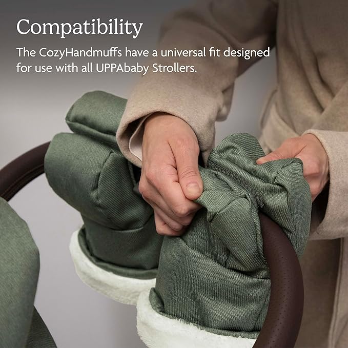 UPPAbaby CozyHandmuff - Easily Attaches to Stroller Handlebars - Ultra-Plush, Weather-Proof Hand Protection - Declan (Oat Mélange)