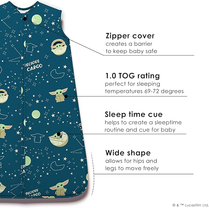 Milk Snob Disney Baby Sleeping Sack, Sleeveless Sleep Bag and Wearable Zip Up Blanket for Girl and Boy, Newborn Infant Shower