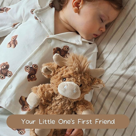 Moonkie Hug & Go Highland Cow Toddler Backpack – Soft Plush Bag with Take-Along Toy for Boys Aged 2–4 | Ideal for Daycare | Travel & Birthday Gifts for 3-Year-Old Kids