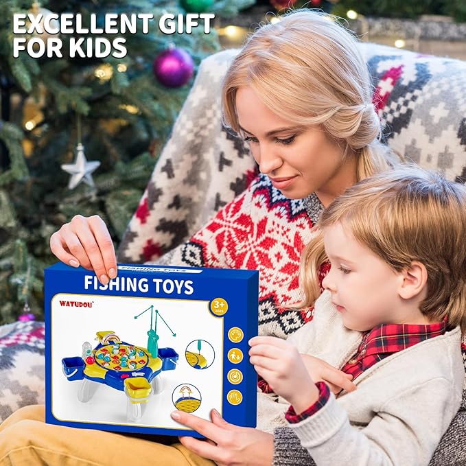 Magnetic Fishing Game for Kids Toddlers 3-5, 70 pcs Fishing Toys for Kids Toddlers 3-5, Fishing Table Toys Board Game Birthday Gifts for 3 4 5 6 7 8 Years Old Toddler Kid