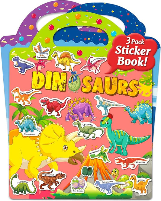 Benresive Reusable Sticker Books for Kids 2-4, Sticker Books for Toddlers 1-3 2-4, Toddler Travel Toys Activities Crafts Gifts
