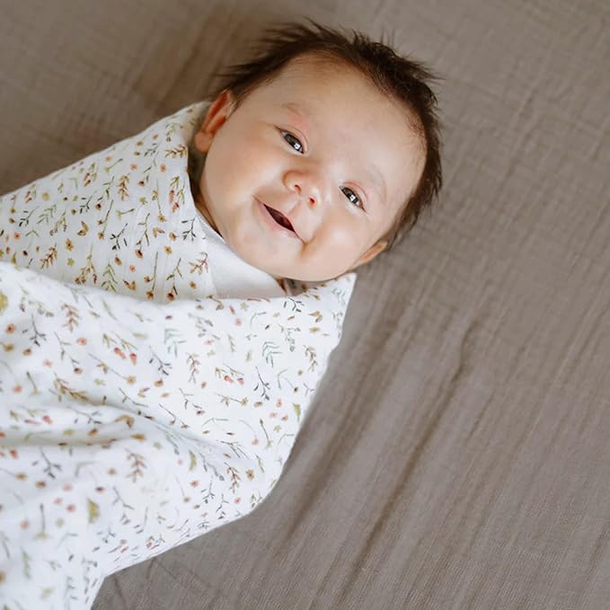 Little Unicorn 100% Natural Organic Cotton Muslin Crib Sheets | Breathable, Naturally Soft Fabric (Driftwood)