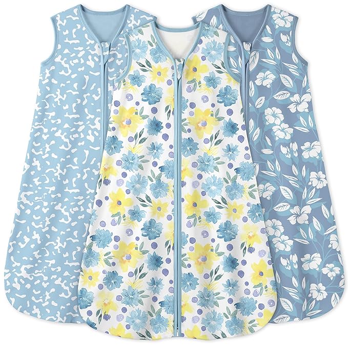 Yoofoss Baby Sleep Sack 12-18 Months 0.5 Tog Wearable Blanket for Baby, 3 Pack 100% Organic Cotton Infant Toddler Sleeping Sack 2-Way Zipper Lightweight Sleep Sack
