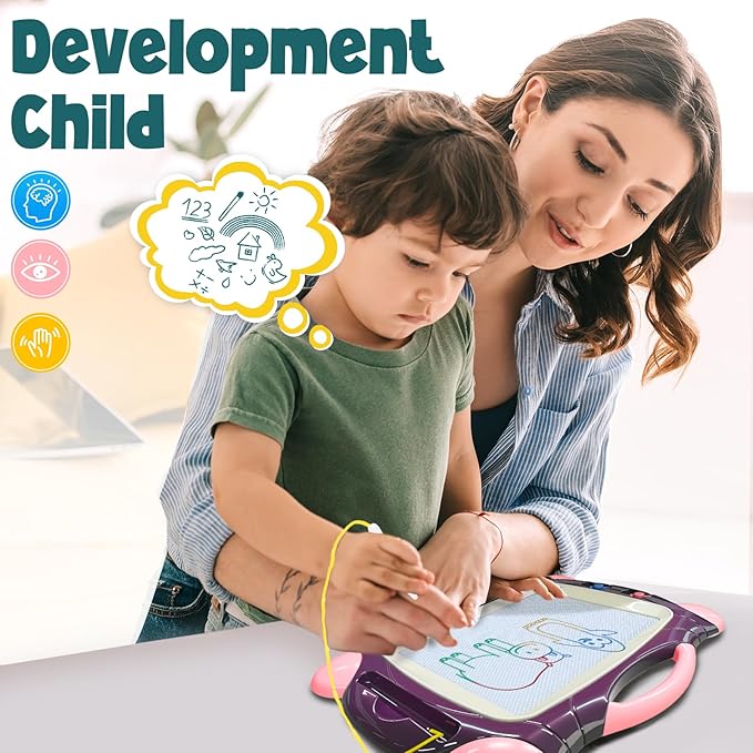 Daisiki Magnetic Drawing Board, Toddler Toys for Age 1 2 3 Boys Girls, Toddler Drawing Board, Birthday Easter Christmas Halloween Kids Toy Gifts for Boys and Girls