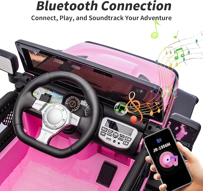 24V Kids Ride on Car, Kids Electric Vehicles Car Ride on Toy Truck for Toddlers 3-5 w/Remote Control, 400W Motor - Light Pink