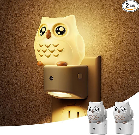L LOHAS LED Night Light for Kids, 3D Owl Night Light Plug in, Dusk to Dawn Nursery Night Lights, RGB+Soft White 3000K, 3 Lighting Modes, Room Decor, Children