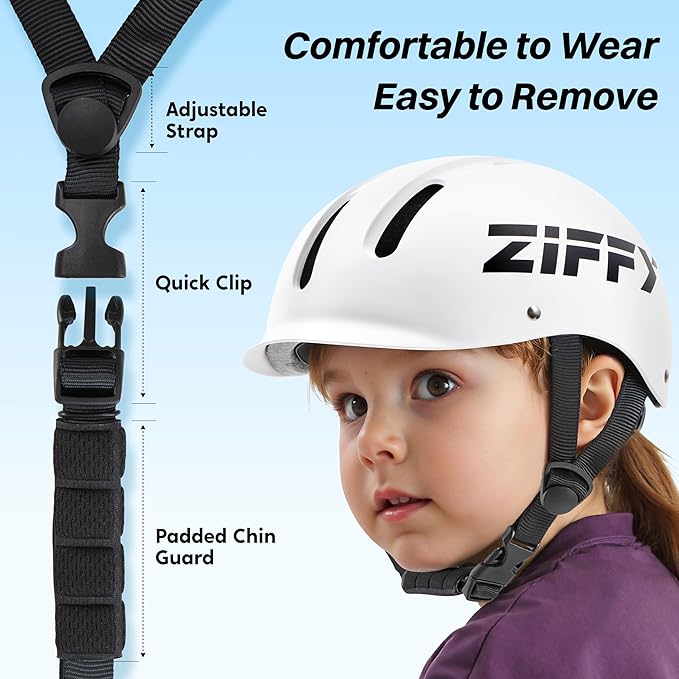 ZIFFY Kids/Toddler Bike Helmet, Adjustable, Lightweight, Safety Certified Scooter Helmet for Boys & Girls with Washable Inner Lining, 2 Sizes, 4 Colors – Fits Toddlers to Youth by Jova