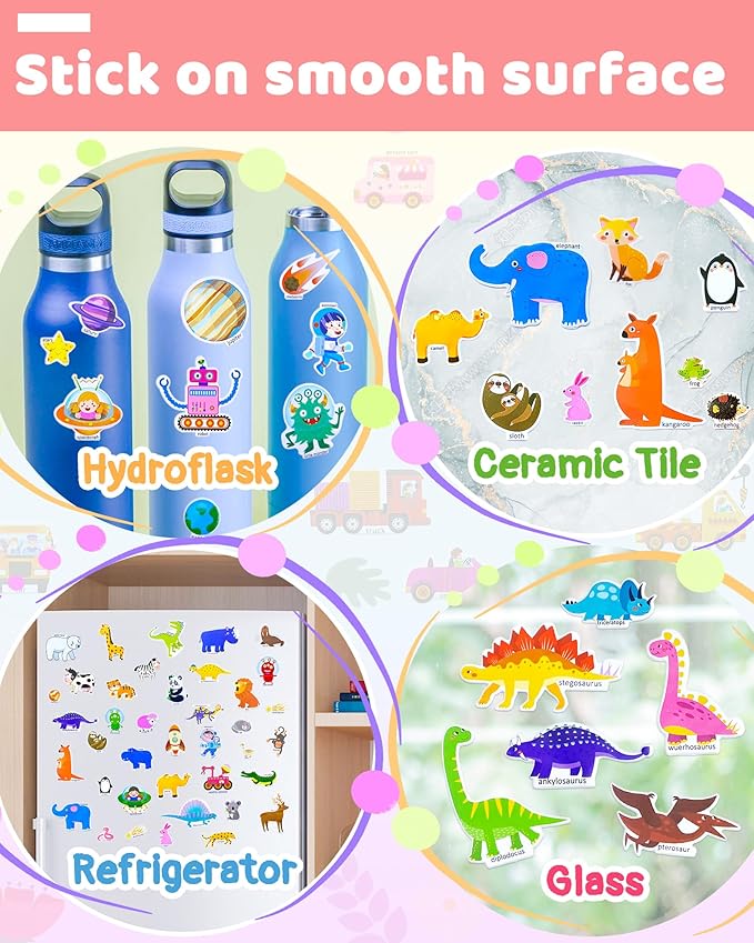 Benresive Reusable Sticker Books for Toddlers, 3 Sets Travel Stickers for Kids, Toddler Sticker Book, Crafts Activities for Toddlers, 3 and Up Birthday Gifts Travel Toys