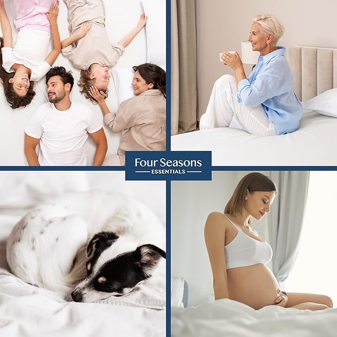 California King Mattress Protector Bedbug Waterproof Zippered Cover - Deep Pocket Fits up to 20" Depth - Hypoallergenic Premium Quality Encasement Protects Against Dust White