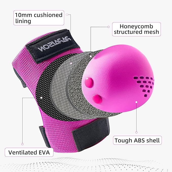 PAPAISON Kids/Youth Knee Pad, Elbow Pads & Wrist Guards for Inline Skating Bike Cycling Skateboard Scooter, 3 in 1 Protective Gear Set for Girls Boys Adult