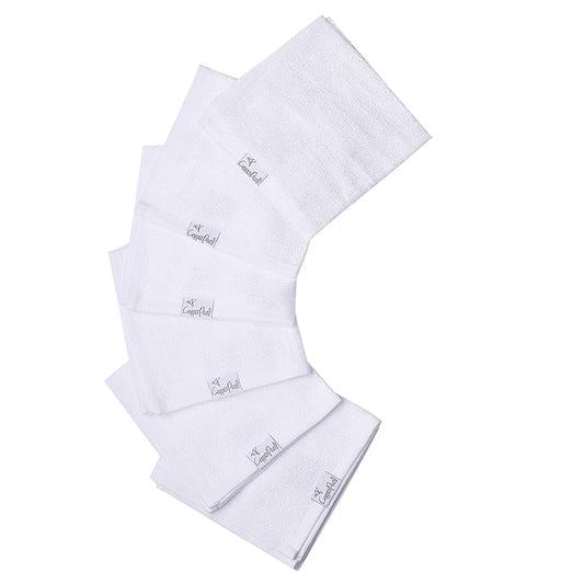 Copper Pearl 6 Ultra Soft Baby Bath Washcloths Premium Large Soft Dove (White) 11" x 11" Towels