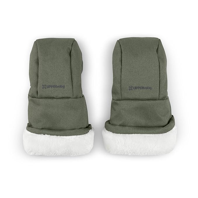 UPPAbaby CozyHandmuff - Easily Attaches to Stroller Handlebars - Ultra-Plush, Weather-Proof Hand Protection - Evelyn (Meadow Green)