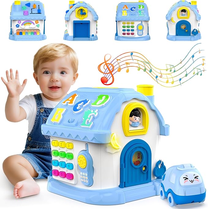 Montessori Toys for 1 Year Old Boy Gifts, 12-in-1 Musical House Educational Baby Toddler Toy Age 1-2, First Birthday for Boy Girl 6-12 12-18 6-24 Months