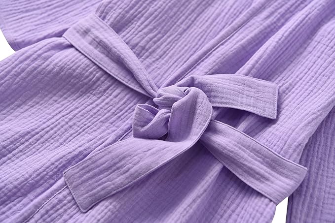 Organic Cotton Toddler Bathrobe, Soft and Breathable Baby Robe for Kid, Boy& Girl Hooded Robe Muslin