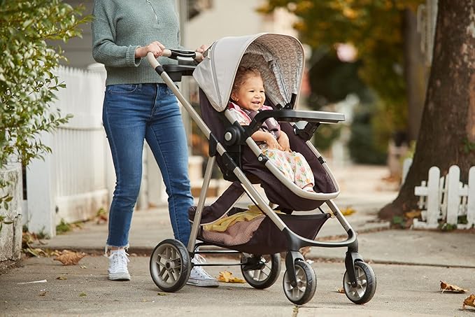 Safety 1st Deluxe Grow and Go Travel System Stroller and Car Seat Combo, 8-in-1 Travel System, Weight Capacity 4-30 lbs, Dunes Edge