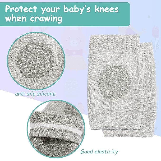 Geyoga 2 Pack Baby Safety Helmet for Crawling Walking Running, Adjustable Soft Cushion Head Protector with Knee Pads, Toddler Protective Cap 6–12 Months 1–2 Years Old (Soccer, Owl Style)