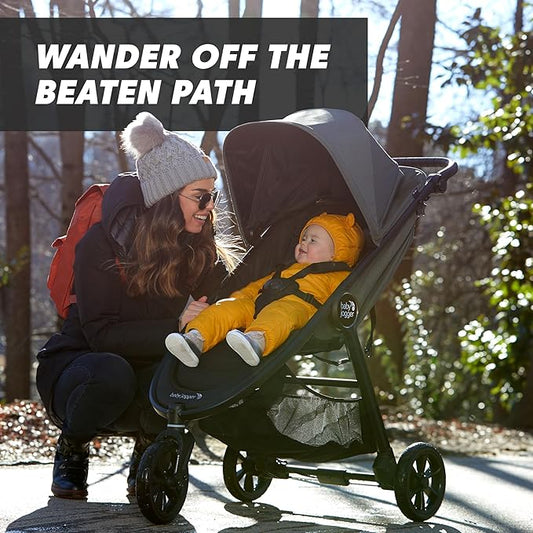 Baby Jogger City Mini GT2 All-Terrain Stroller Black Complete with Adjustable Handlebar Hand-Operated Parking Brake and car seat Adapter