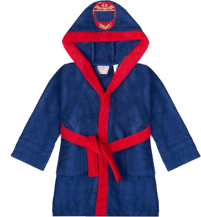 BAGNO MILANO Kids Organic Turkish Cotton Hooded Beach Cover-Up Towel, GOTS Certified, for Boys and Girls (Driver Navy, 7-8 Years)