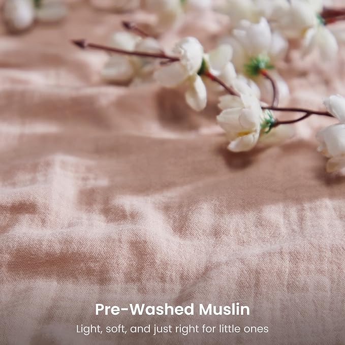 Bioweaves Organic Cotton Muslin Bassinet Sheet, GOTS Certified Extra Soft Fitted Sheet, Universal Fit for Oval Baby Bassinet Mattresses, 33" x 17", 4 Inch Pocket, Dusty Pink