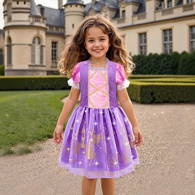 Meland Princess Dress Up - Dress Up Clothes for Girls with Toys,Christmas Birthday Gift for Toddler Girls 3,4,5,6,7,8 Years
