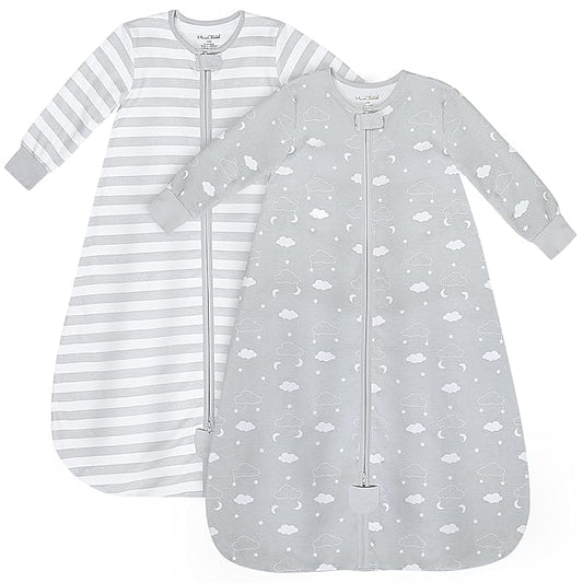 Mama Cheetah Baby Sleep Sack with Sleeves, 0.5 TOG Organic Cotton Wearable Blanket and Two-Way Zipper, Swaddle Transition Long Sleeve Sleeping Bag for Newborn Infant Toddler, 24-48 Months
