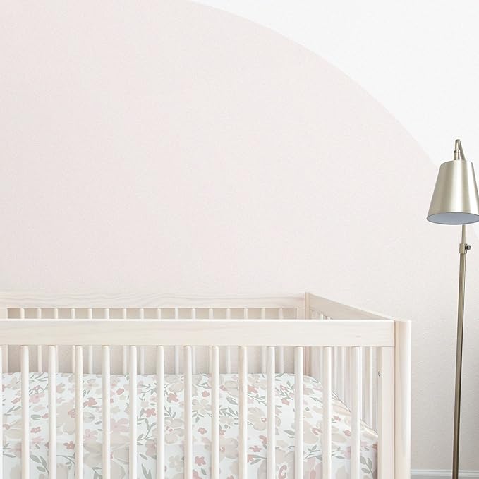 Makemake Organics GOTS Certified Organic Cotton Fitted Crib Sheet Soft Breathable (28"x52", Blossom)
