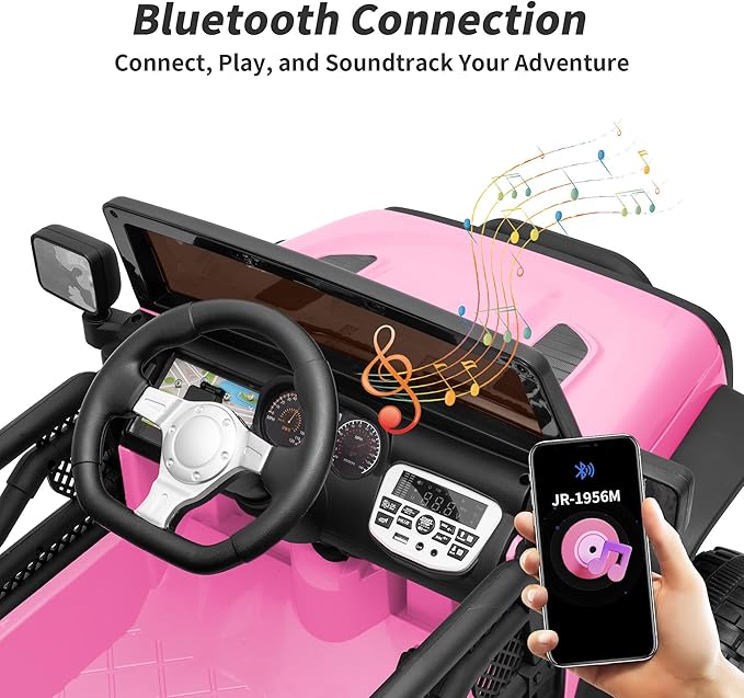 Kids Ride on Car Toy, 24V Electric Car for Kids with Remote Control, 2x200W Motors - Light Pink