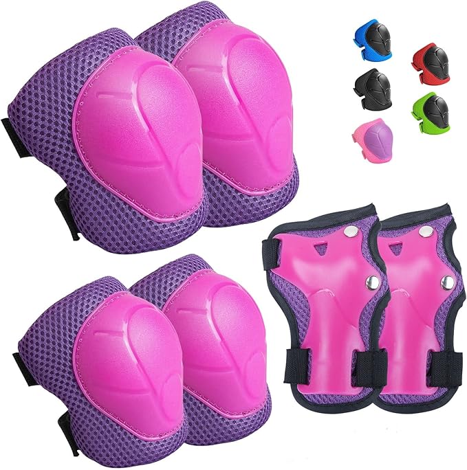 Kids Protective Gear Set Knee Pads for Kids 3-14 Years Toddler Knee and Elbow Pads with Wrist Guards 3 in 1 for Skating Cycling Bike Rollerblading Scooter