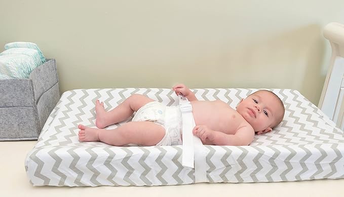 Changing Pad Cover 2 Pack - Baby Changing Pad Cover with 100% Jersey Cotton - Changing Pad Covers for Girls and Boys, Newborn Essentials (Grey Chevron and Polka Dots)