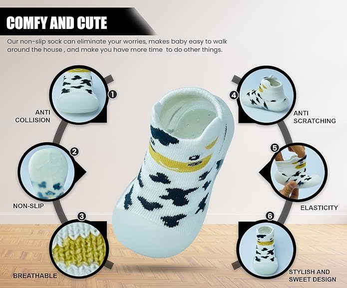 Baby Sock Shoes Boys Girls First Walking Shoes Non-Slip Slippers Soft Sole Sneakers Toddler Infant Babygirl