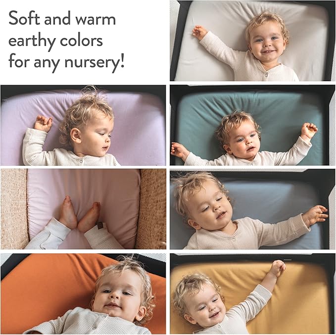 Bassinet Sheets Compatible with 4moms Mamaroo Sleep Bassinet - Fits 18 x 30 Inch Oval Bassinet Mattress – Snuggly Soft 100% Jersey Cotton – 2 Pack – Pale Pink + Lilac – 2 Pack