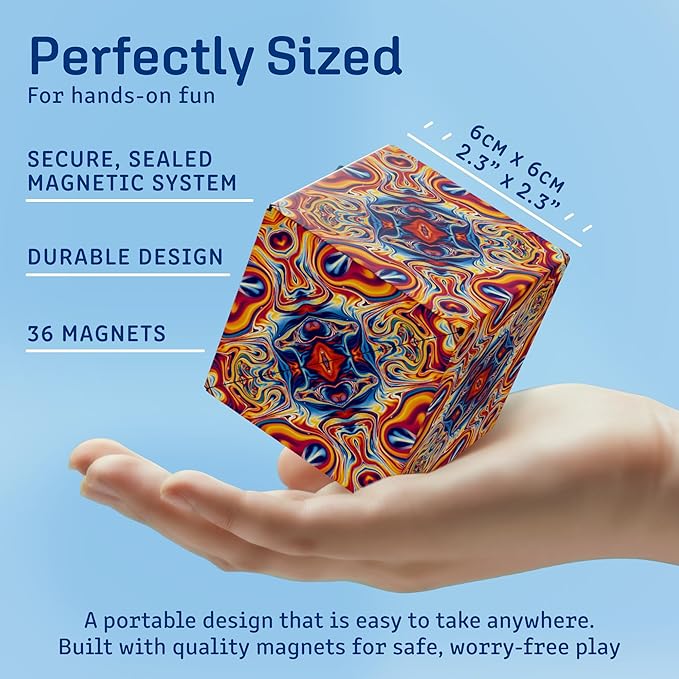 Shashibo Shape Shifting Box - Award-Winning STEM Fidget Toy with Strong Magnets - Fidget Cube Transforms Into 100+ Shapes, Christmas Stocking Stuffers Gift for Kids, Teens, and Adults (Spaced Out)