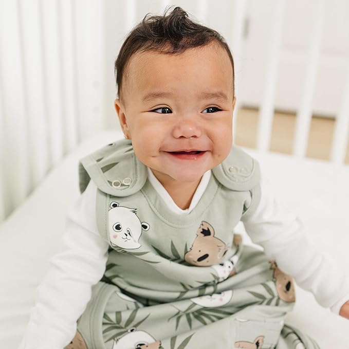 Ecolino Organic Cotton Baby Sleep Sack - 2-Way Zipper Baby Wearable Blanket - Infant to Toddler Sleeping Bag Sack - 2 Months - 2 Years - Safari