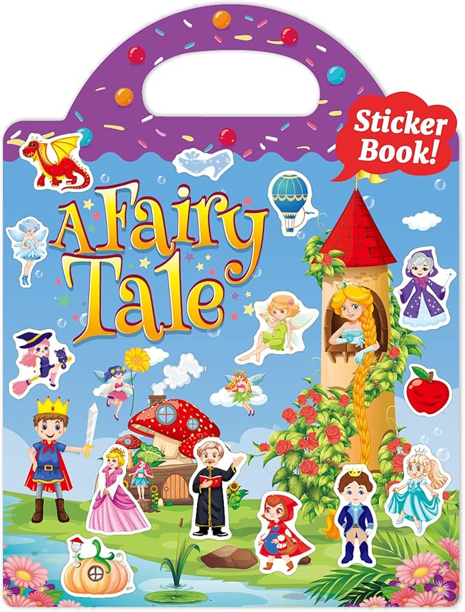 Benresive Reusable Sticker Books for Toddlers, Fun Travel Stickers for Kids, Toddler Sticker Book, Crafts Activities for Toddlers, 3 and Up Birthady Gifts - Fairy