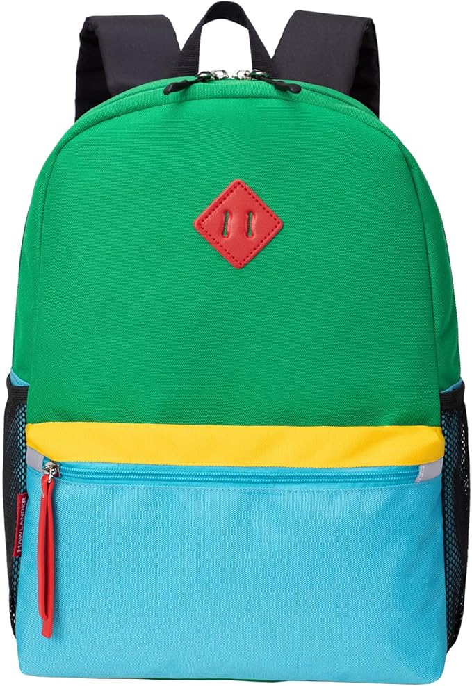 HawLander Little Kids Backpack for Boys or Girls, Toddler School Bag Fits 3 to 6 years old, Green, 15 Inch