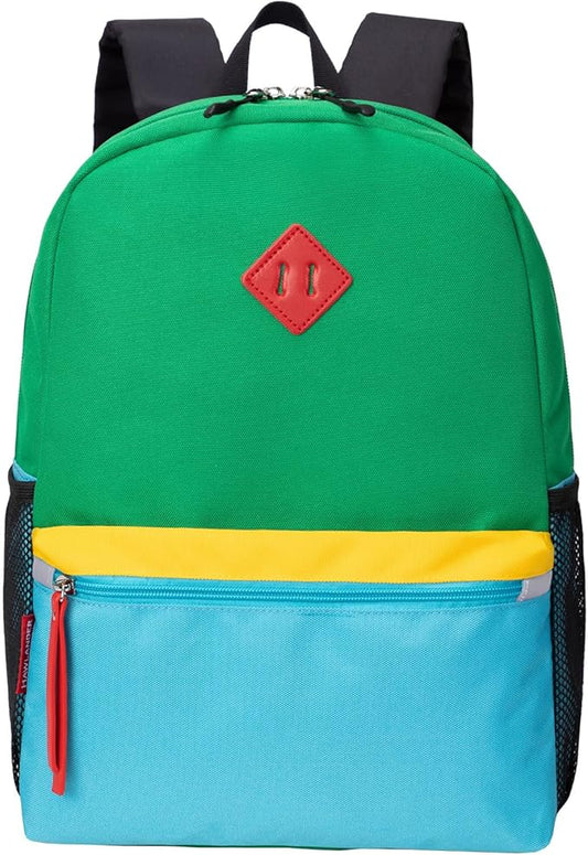 HawLander Little Kids Backpack for Boys or Girls, Toddler School Bag Fits 3 to 6 years old, Green, 15 Inch