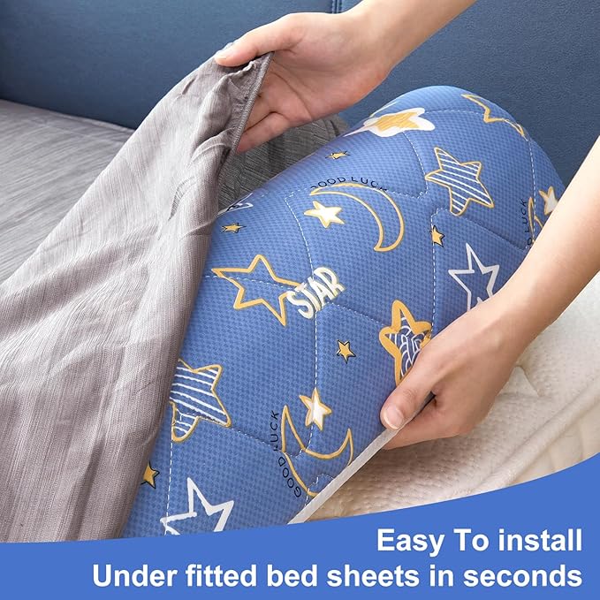 1-Pack Premium Foam Bed Bumpers for Toddler, Non-Slip Bed Rails for Toddlers for Twin, Queen, King Beds, Machine Washable Bumpers Cover for Easy Care（Size：52" x 7" x 5"）
