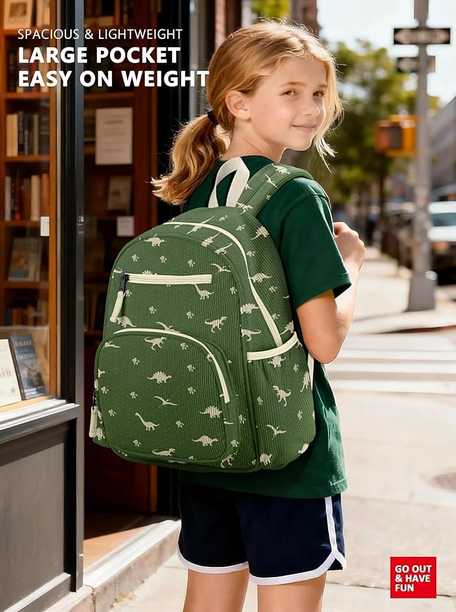 atgark Corduroy Toddler Backpack for Boys 2-5, Cute Kids Backpacks Boys - Preschool Kindergarten Backpack 13.7" H Fit Folder