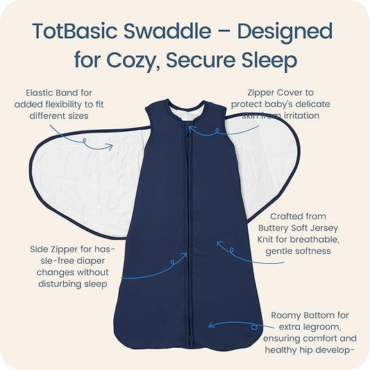 Newborns Swaddle Sleep Sack 0–3 Months, 1.0 TOG Baby Blanket for Newborns, Soft Sleeping Bag for Infants
