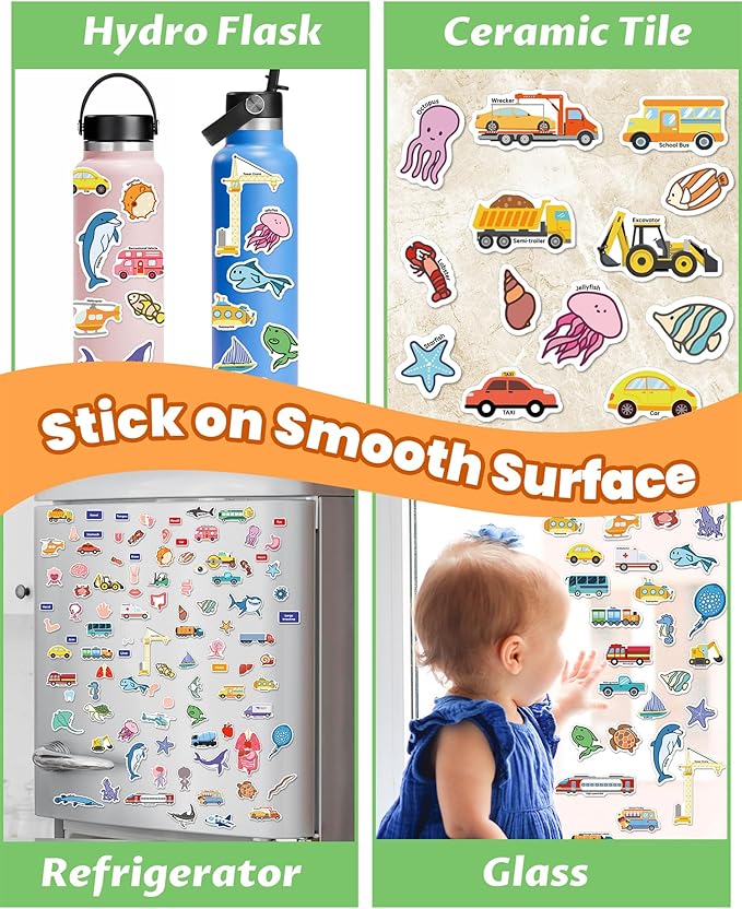Walenced Reusable Sticker Book for Toddlers, Stickers for Kids, Toddler Sticker Book, Toddler Craft Activities, Toddler Travel Toys Ages 3 and Up Boy Girl Birthday Gifts
