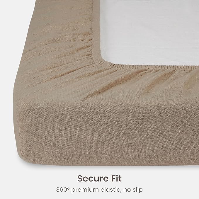 Bioweaves Organic Cotton Muslin Bassinet Sheet, GOTS Certified Extra Soft Fitted Sheet, Universal Fit for Oval Baby Bassinet Mattresses, 33" x 17", 4 Inch Pocket, Irish Cream