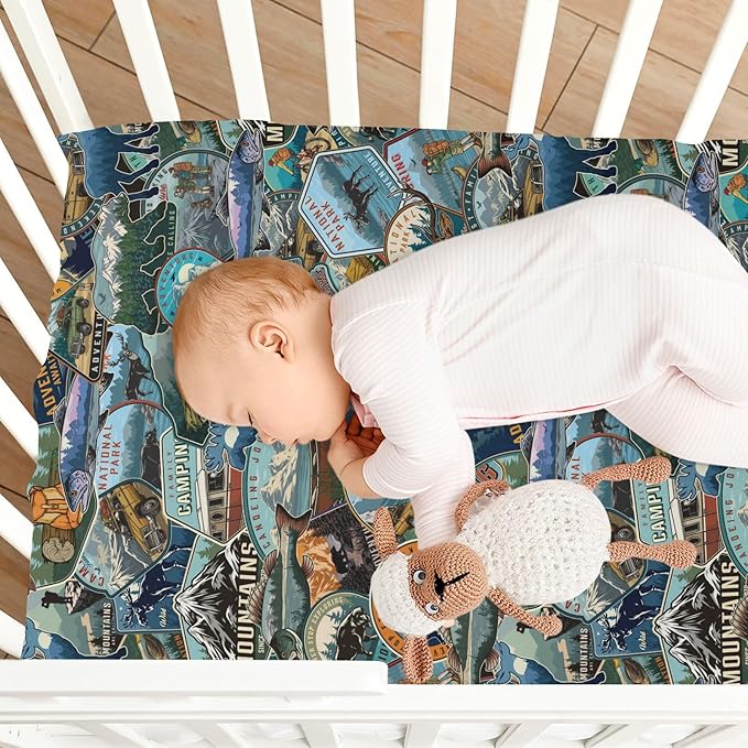 Fitted Crib Sheets for Baby Boys or Girls Soft Breathable Baby Play Yard Sheet for Standard Size Crib Mattress 52x28in Outdoor Recreation Vintage