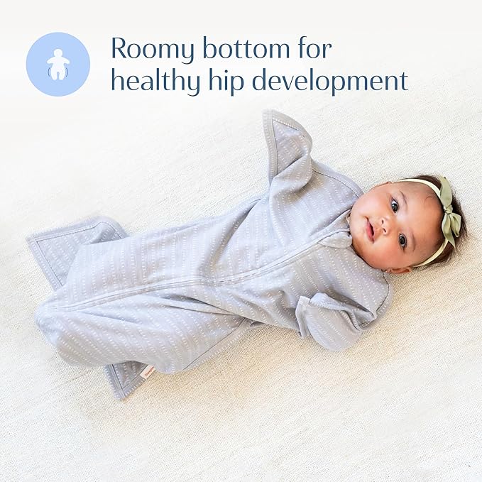 SleepingBaby Zipadee-Zip Transition Swaddle - Cozy Baby Swaddle Blanket with Zipper Convenience - Roomy Wearable Blanket for Easy Diaper Changes - Graystone, Large (12-24 Month) - 2 Pack