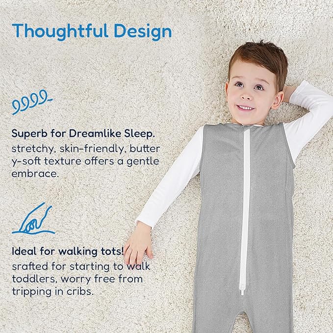 TotAha Toddler Sleep Sack with Legs, 0.5 TOG Light and Soft Baby Sleeping Bag, Walker Sleep Sack for Babies 12-24M, 2T-3T