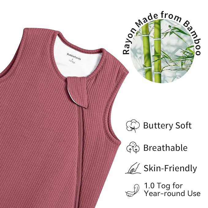 Rayon Made from Bamboo Sleep Sack 2t-3t Supersoft Toddler Sleeping Sack 24-36 Months 1.0 Tog Breathable Baby Wearable Blanket with 2-Way Zipper Unisex Sleeping Bag for Babies