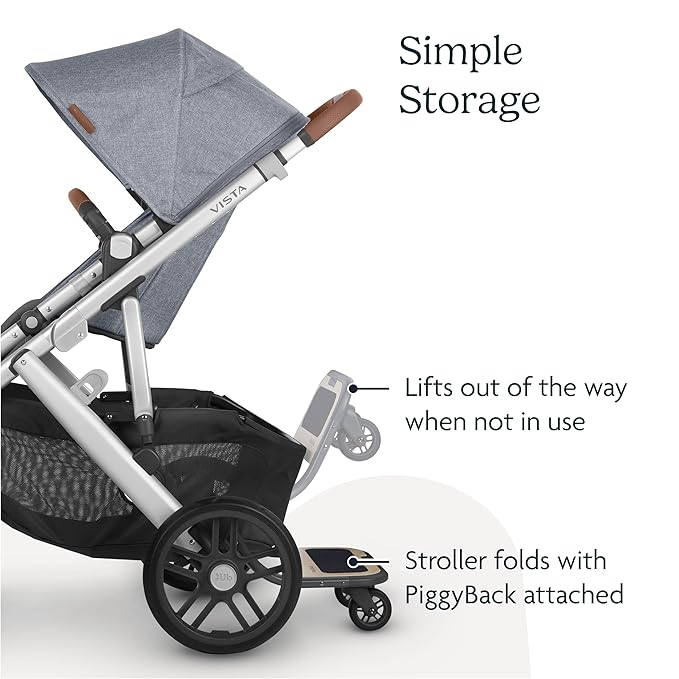UPPAbaby PiggyBack Ride-Along Board for Vista, Vista V2, and Vista V3 Strollers / Quick Attachment for Children to Stand + Stroll / 55 lbs. Weight Capacity