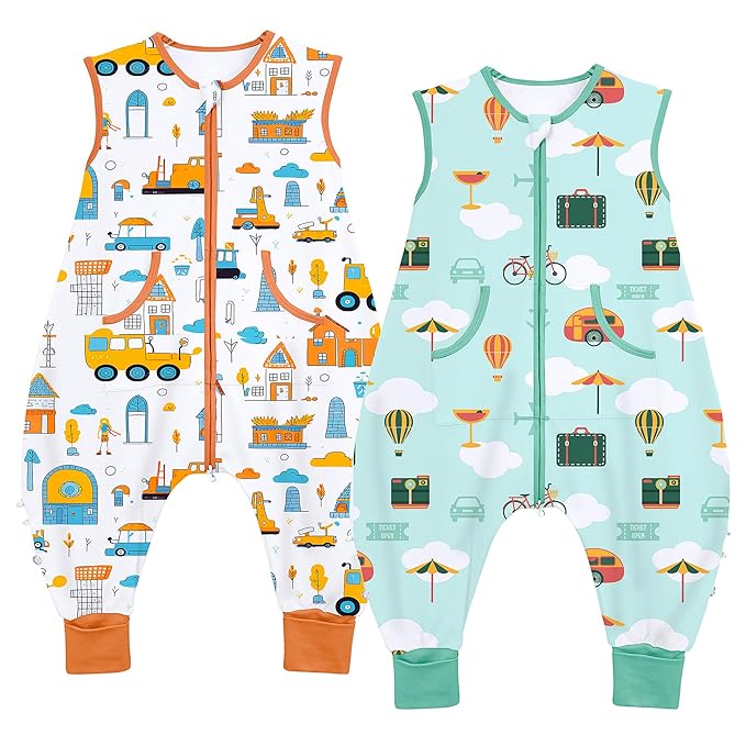 Toddler Sleep Sacks Sleep Sack 9-24 Months with legs Cozy comfy Baby Warable Blanket with 2-Way Zipper (9M-2T)