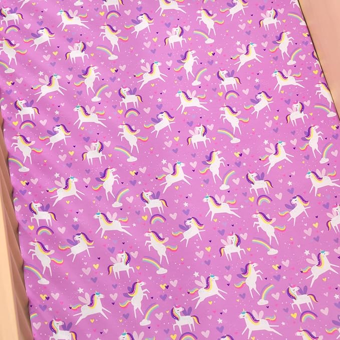 Little Sleepies Baby Crib Sheets, Buttery Soft Viscose from Bamboo Crib Sheets for Boys & Girls, Toddler Bed Sheet, Standard Crib Mattress Sheet, Super Stretchy & Elasticized (Sienna's Unicorns)